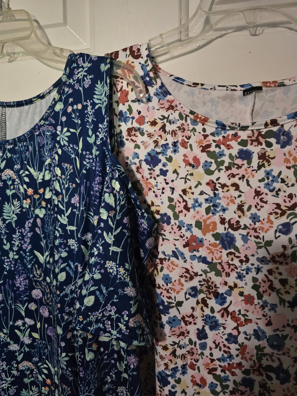 SHEIN Navy Floral Cold-Shoulder Dress & SHEIN White Multi Floral Dress - Picture 2 of 2